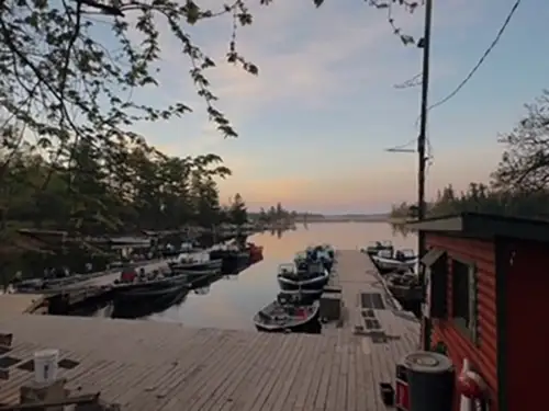 Grassy Narrows Lodge Waterfront Docks Waterfront docks at Grassy Narrows Lodge on Lake of the Woods