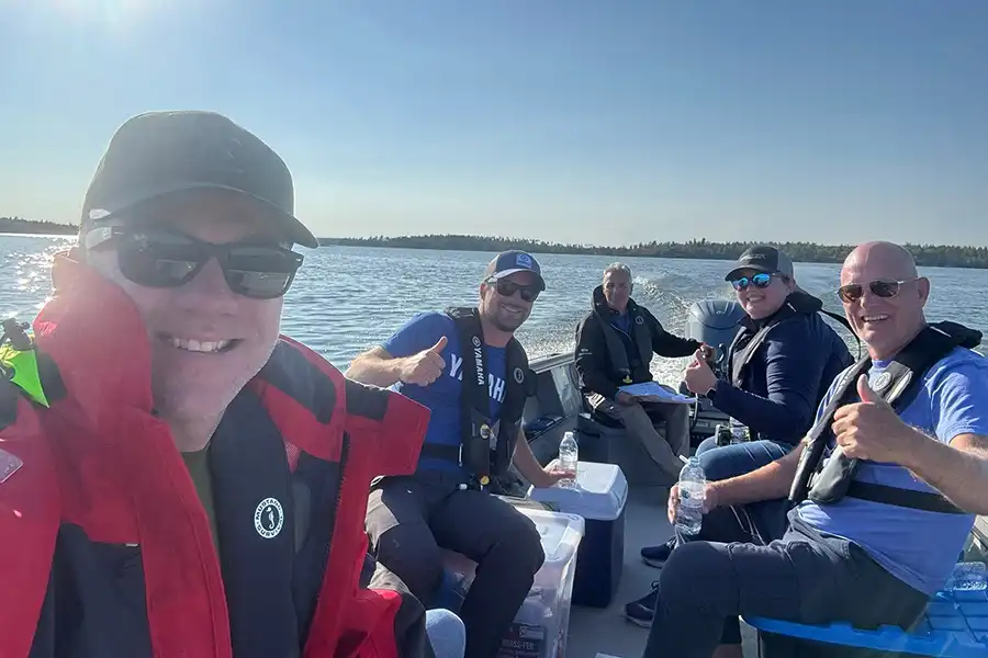 Group of anglers enjoying a day on Lake of the Woods