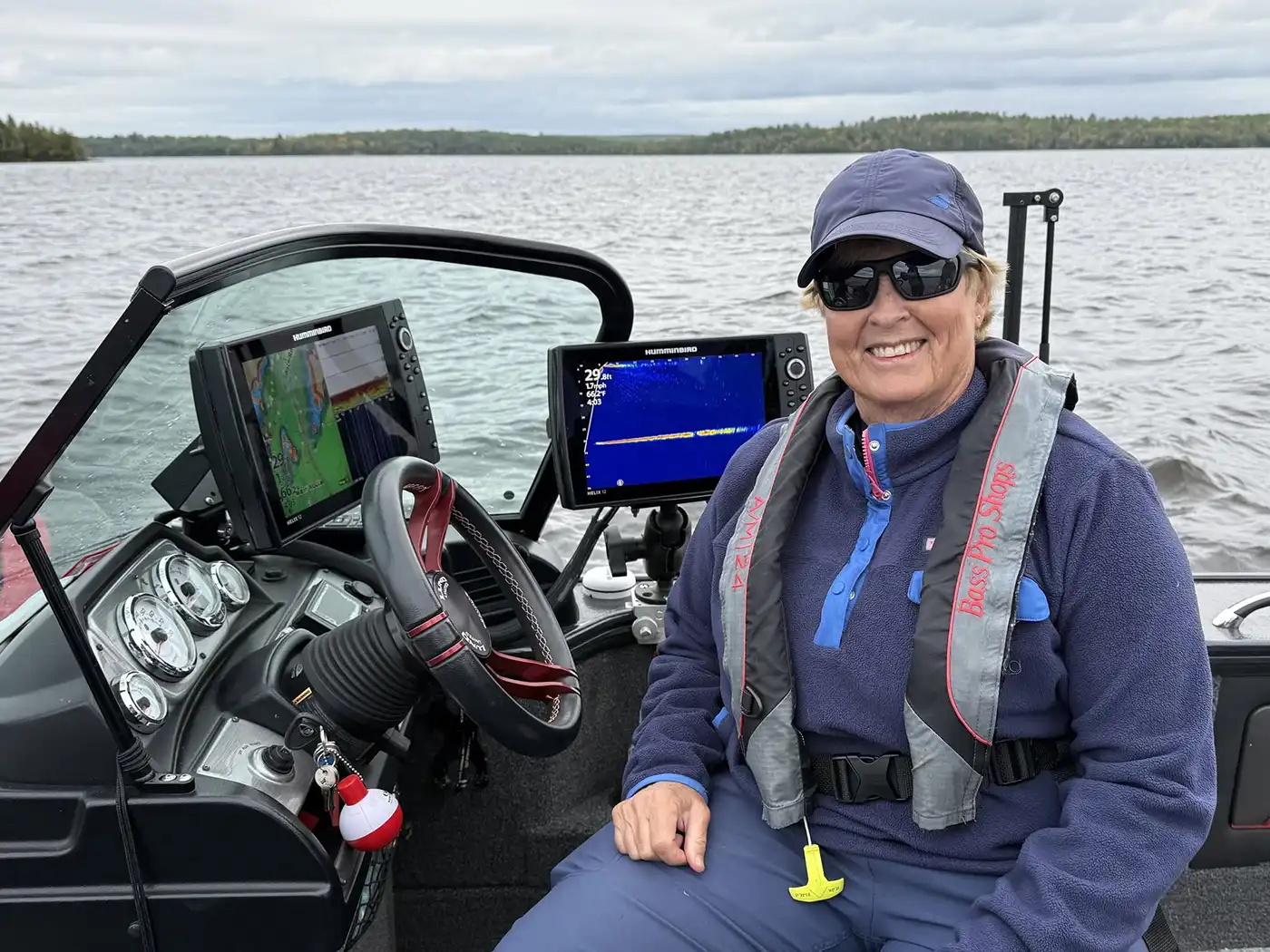 Kay Hawley at the boat electronics during Women's Week